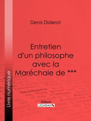 cover image of Entretien d'un philosophe avec la Maréchale de ***
